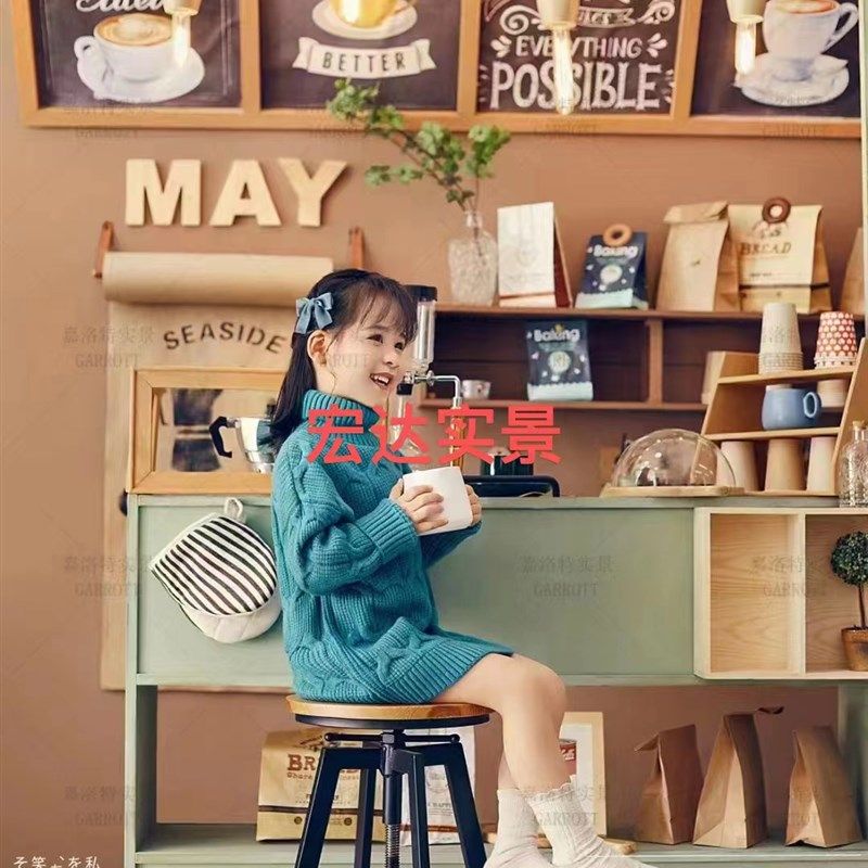 儿童实景影楼实景制作p摄影棚拍照道具影楼设计装修无影墙制作主