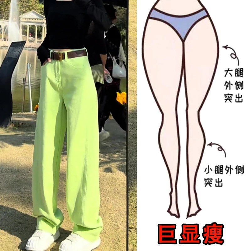 2025夏季薄款大码女装宽松阔腿牛仔裤梨形身材显瘦高腰弯刀拖地裤