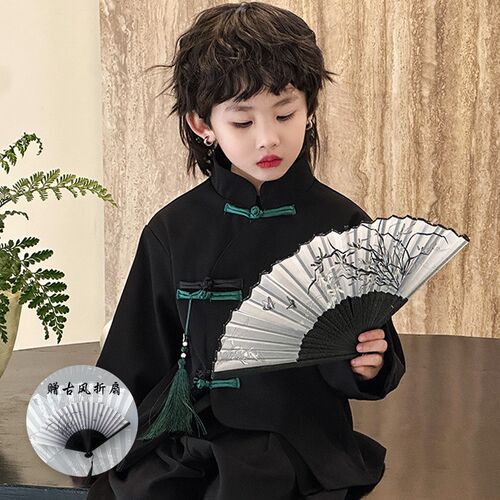 新中式童装 国潮男童唐装外套 春夏季新款儿童汉服中国风帅气套装