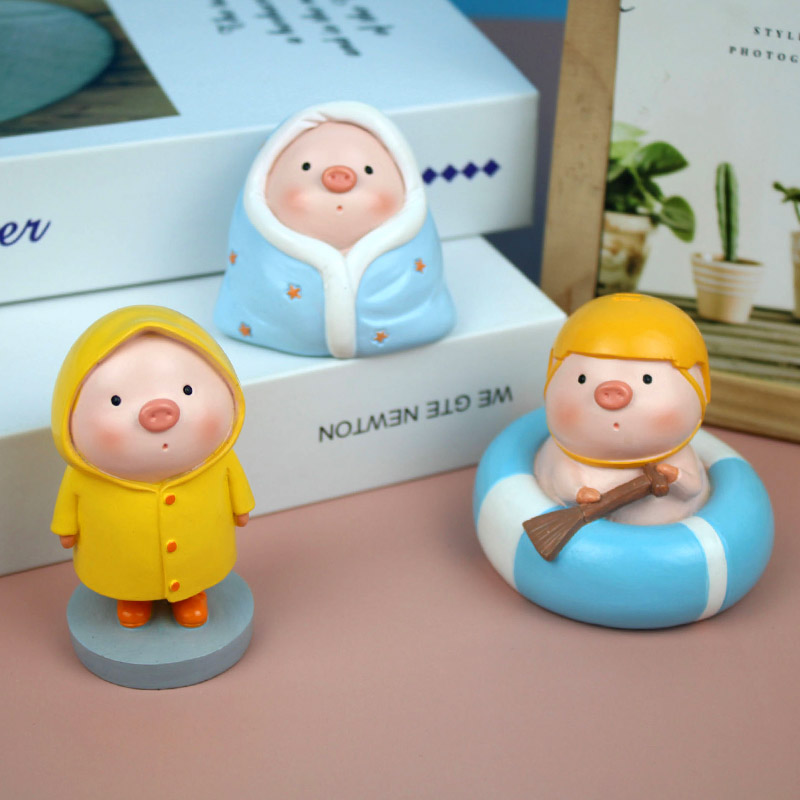 可爱卡通小猪摆件家居桌面装饰品创意礼物生肖车载高档送女生礼物