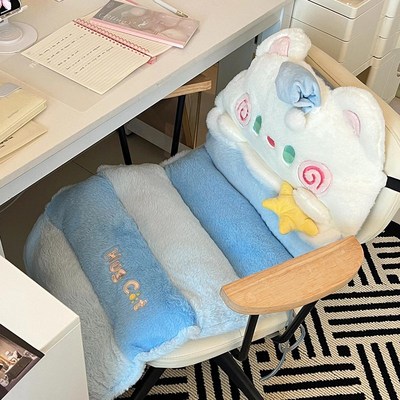 坐垫靠背一体大学宿舍椅子坐垫卡通学H校椅子垫办公室久坐女性护