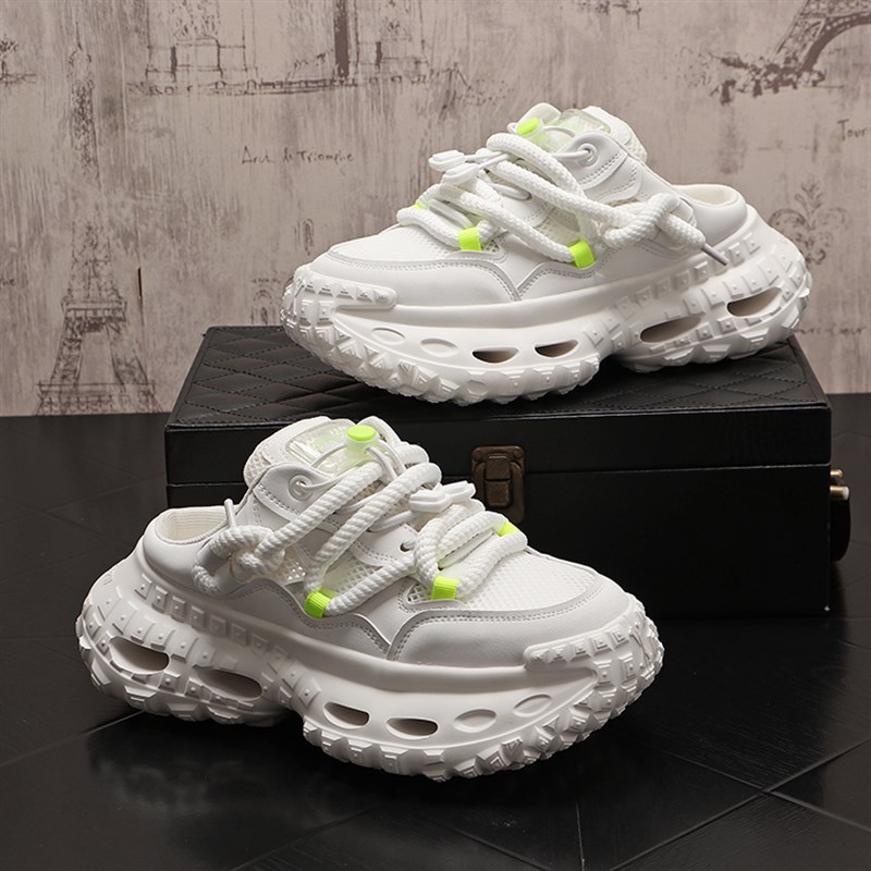 老爹鞋男夏季新款白色休闲鞋厚底潮男半拖凉鞋爆款低帮爆款男鞋子