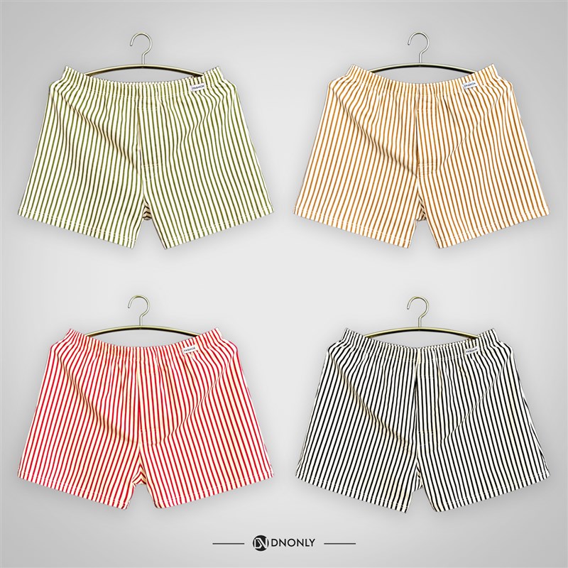 条纹阿罗裤男士纯棉居家宽松大码内裤夏透气清爽学生短裤衩平角裤