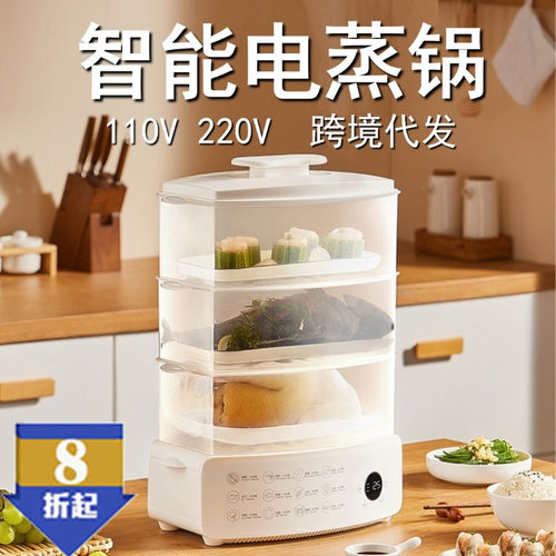 家用电蒸锅多功能110V220V蒸汽锅早餐机大容量自动断电蒸菜电蒸笼