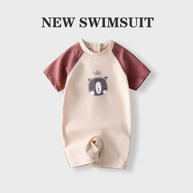 宝宝泳衣男童连体可爱卡通专业训练游泳衣小男孩速干防晒泳装儿童