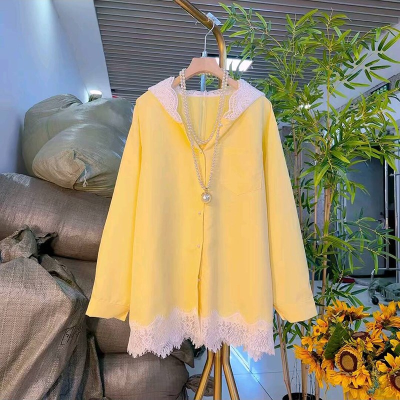 欧货韩版时尚连帽蕾丝衫大码女装胖MM减龄糖果色上衣百搭显瘦开衫