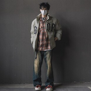 冬季高级感棉服套装简约保暖棉衣外套男I生加厚棉袄冬装搭配直筒