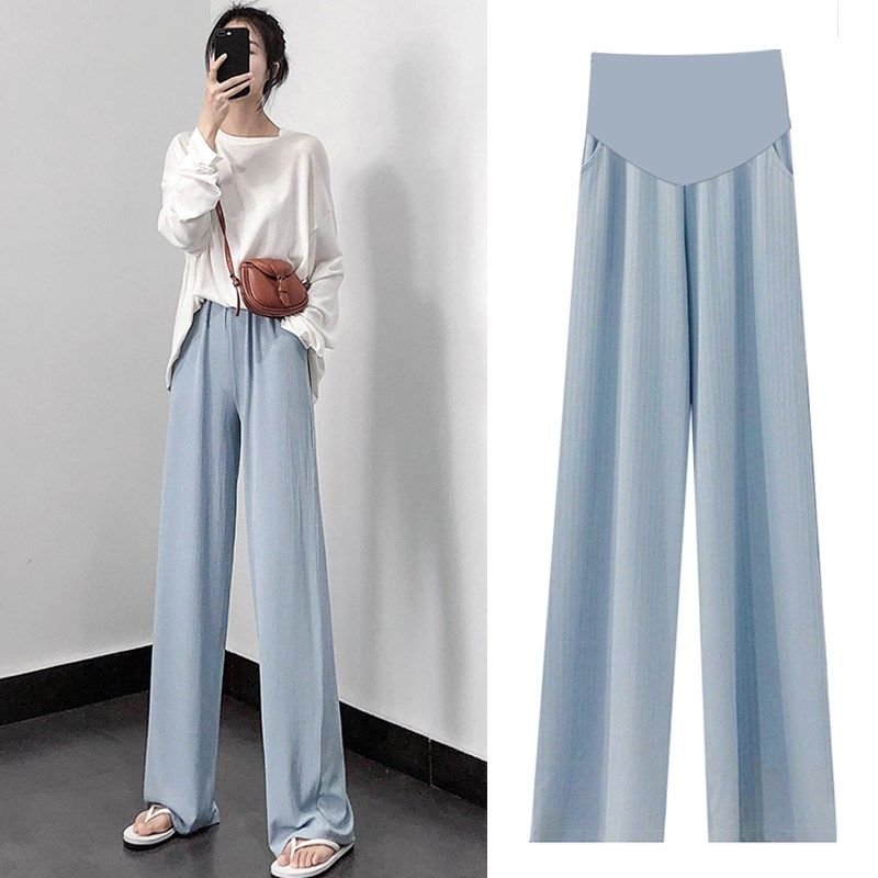 孕妇裤子女夏装薄款垂感大码冰丝阔腿裤小个子夏季九分拖地裤长裤,孕妇装/孕产妇用品/营养,孕妇休闲裤,淘宝优惠券,粉丝福利购,淘宝优惠卷