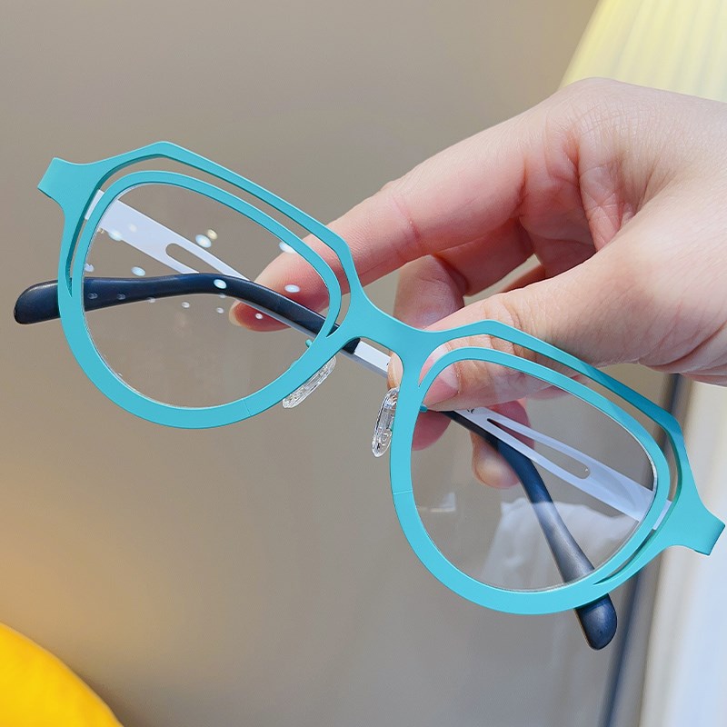 简丹时尚超轻近视眼镜框架男女复古个性大框大脸钛V架防蓝光平光