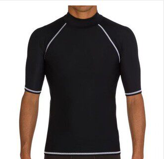 男女分体防晒服泳衣 短袖紧身保暖冲浪泳衣 冲浪服游泳上衣