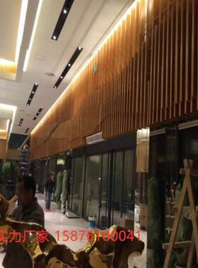 速发学校b幕墙原j木色方管幼儿园吊顶彩色方通格栅走廊天花白色管