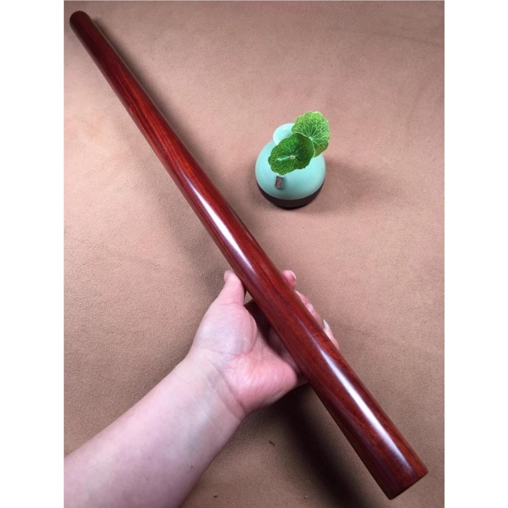 小叶紫檀文玩武术棍瑜伽u健身棍车载防身短棍实木一体圆棍太极棒