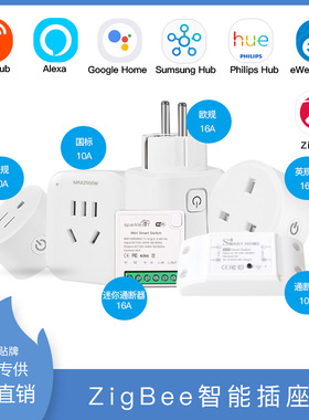 涂鸦ZigBee智能插座美规欧规英规通断器16AZigBee3.0网关Alexa