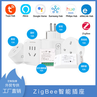 涂鸦ZigBee智能插座美规欧规英规通断器16AZigBee3.0网关Alexa