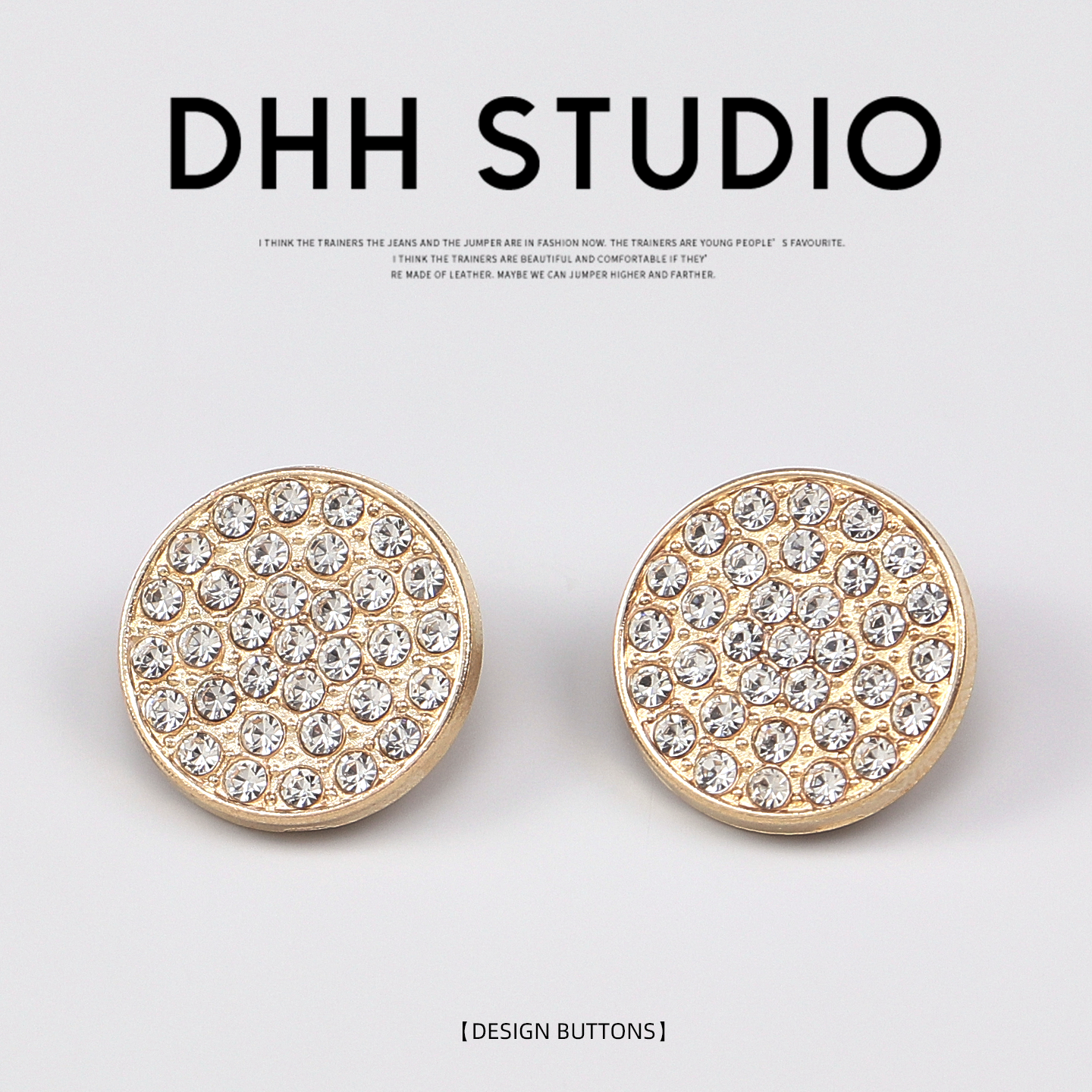 金色满钻圆形扣子纽扣