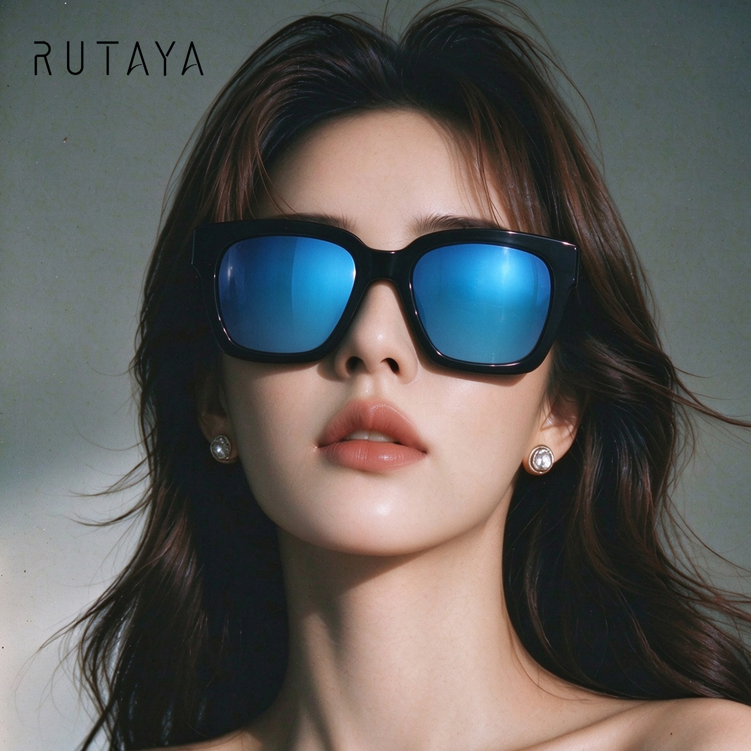 RUTAYA太阳镜BONO系列复古未来感蓝反光太阳镜板材 男女同款
