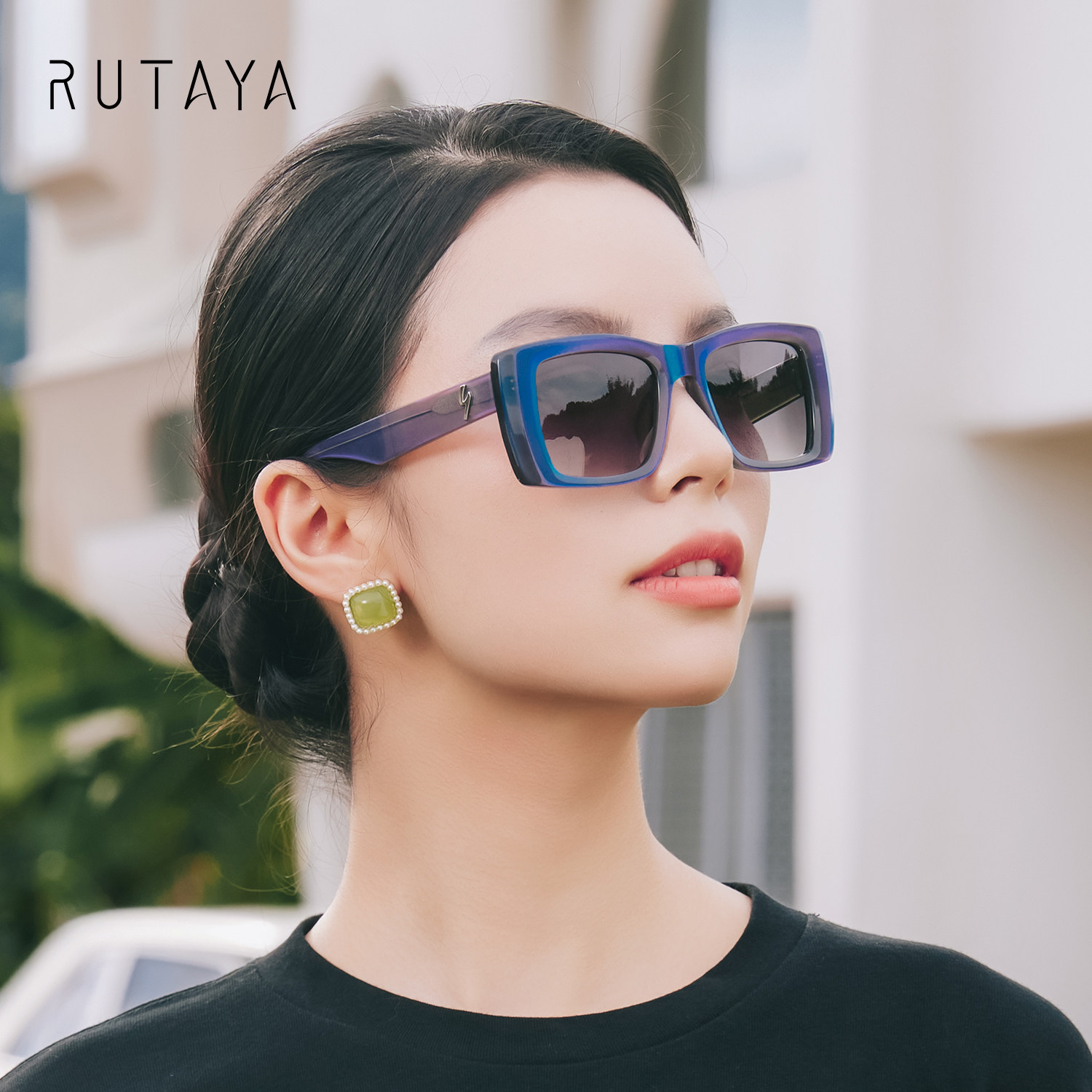 RUTAYA太阳镜Romina个性变色渐变墨镜方圆脸男女通用墨镜显脸小