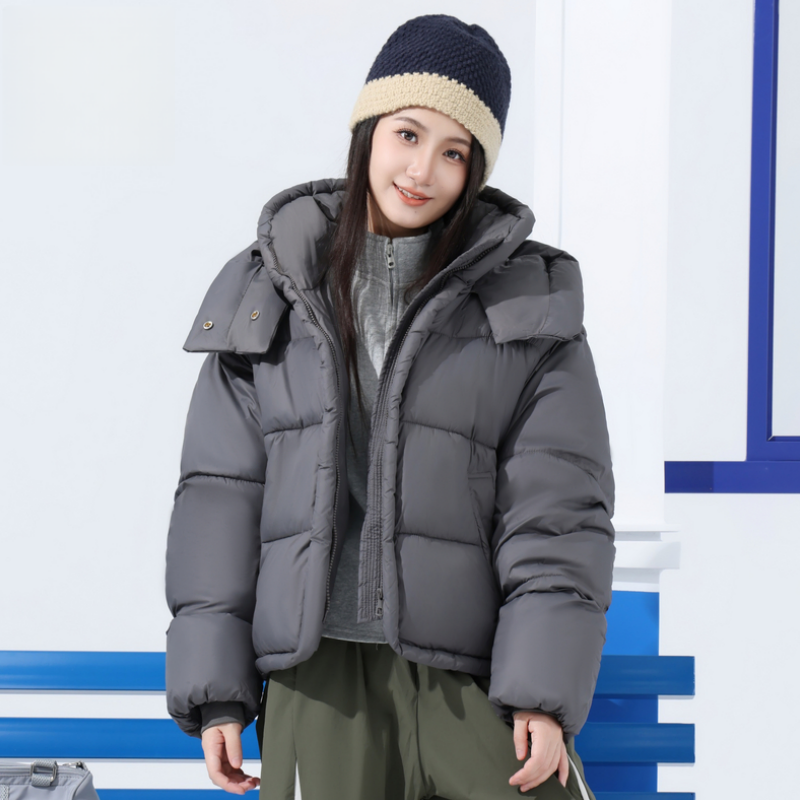 2025年冬季韩版宽松立领连帽加厚棉服女短款时尚保暖面包服外套,女装/女士精品,棉衣/棉服,淘宝优惠券,粉丝福利购,淘宝优惠卷