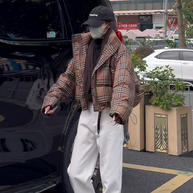 2025年冬季新款韩版格子小个子面包服时尚加厚保暖短款棉服女外套,女装/女士精品,棉衣/棉服,淘宝优惠券,粉丝福利购,淘宝优惠卷