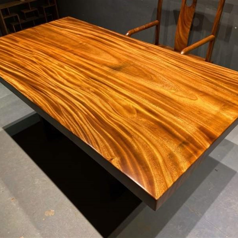 1.7米长南美胡桃木大板茶桌大茶台茶几办公桌新中式176*91*6.5