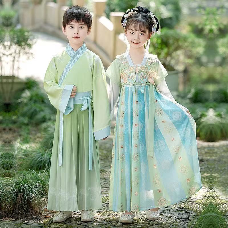 汉服女童2025新款男童儿童古装国学秋季古风帅气唐装演出服春秋款