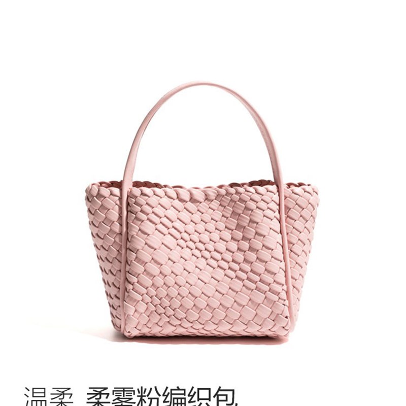 2025新款手工编织工作水桶包和工作服单肩斜挎包