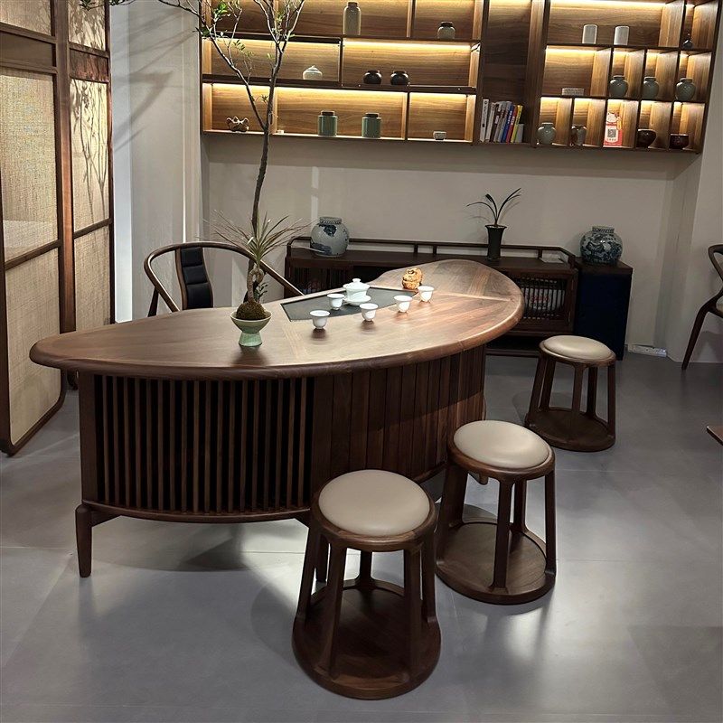 新中式白蜡木茶桌椅组合禅意茶室黑胡桃木泡茶桌家用客厅阳台茶台,住宅家具,家用茶台/茶桌,淘宝优惠券,粉丝福利购,淘宝优惠卷