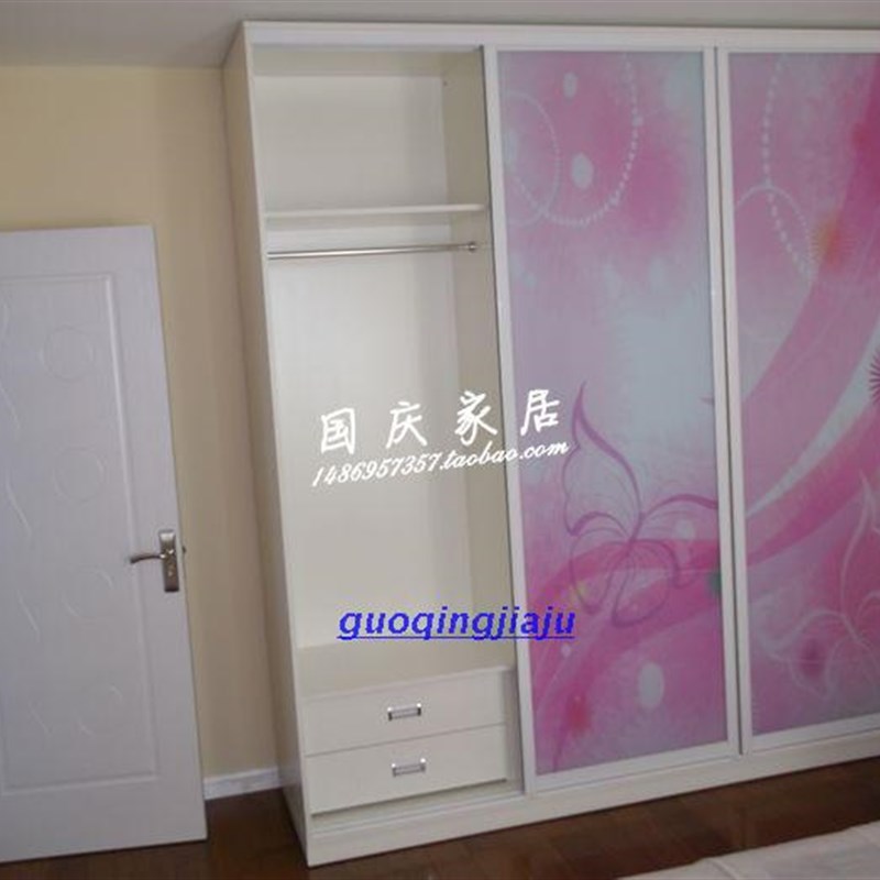 上海厂家全屋定制家俱整体衣柜衣帽间拉门生态Y板衣柜组装
