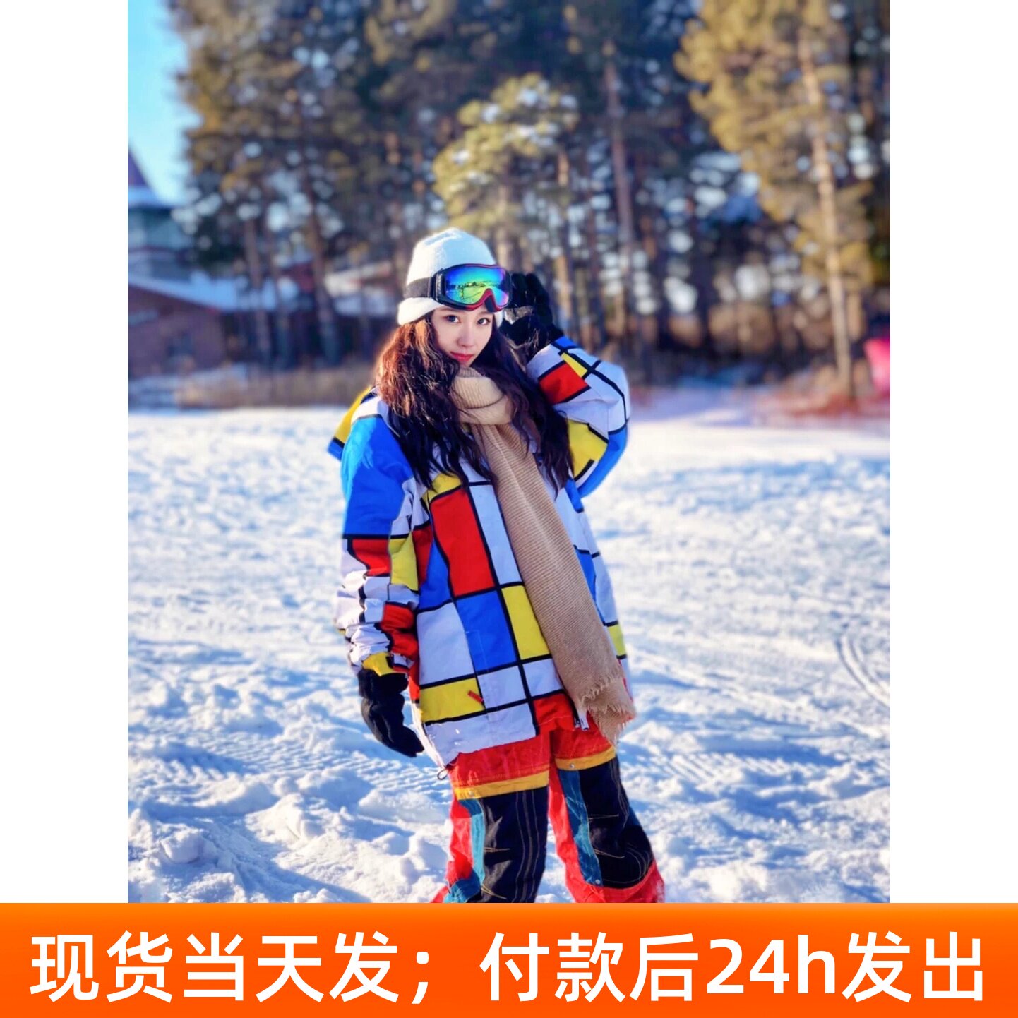 滑雪服女成人单板双板滑雪套装户外防风防水加厚专业保暖滑雪衣23