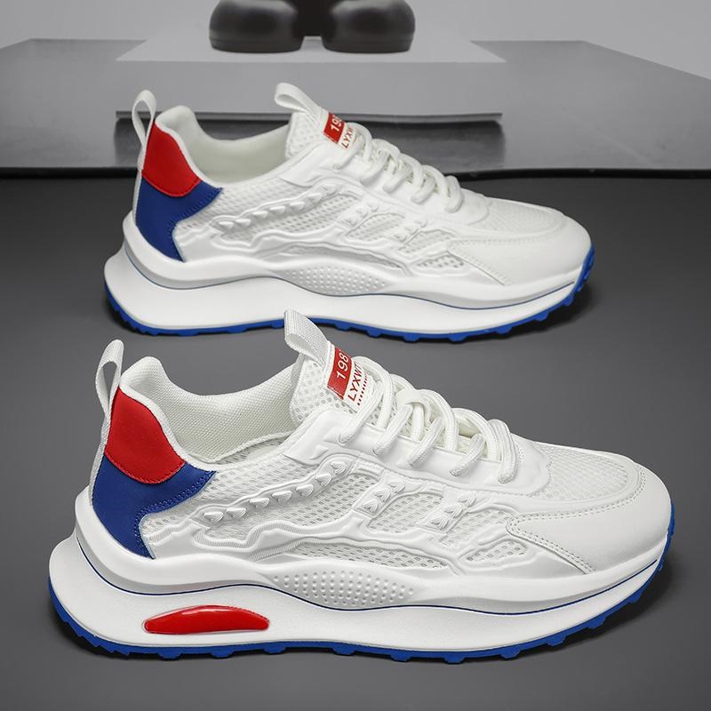 特大码男鞋加宽加肥休闲运动鞋45网面透气跑步鞋46厚底柔软老爹鞋