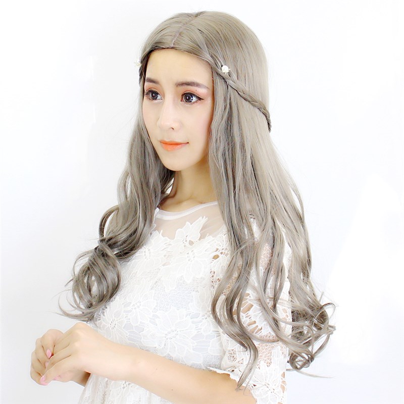 中长卷发假发女中分大波浪长发梨花韩国空气齐刘海梨花头逼真直发