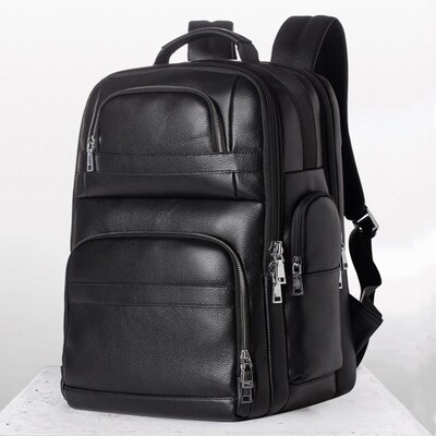 男士真皮双肩包超大容量旅行背包头层牛皮男商务16寸电脑包登山包