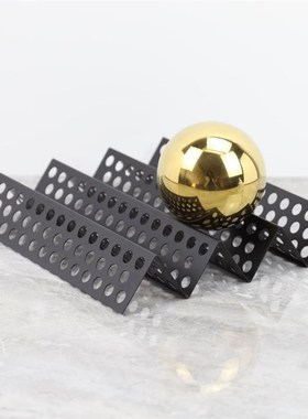 轻奢现代金属多孔屏风几何造型摆件现代简约样板间装饰品摆设