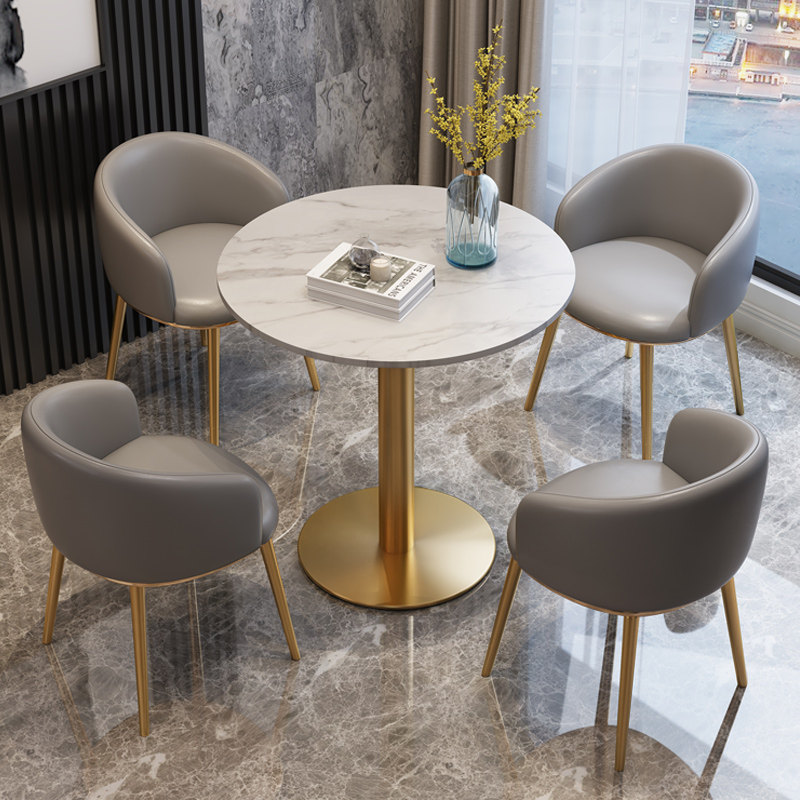 轻奢岩板大理石洽谈接待桌椅组合售楼处会客现代简约阳台小圆餐桌,住宅家具,不锈钢/PVC餐桌,淘宝优惠券,粉丝福利购,淘宝优惠卷