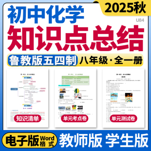 2025新鲁教版五四制初中化学八年级全一册单元知识点清单归纳总结单元测试卷考点卷速记巧练初二电子版