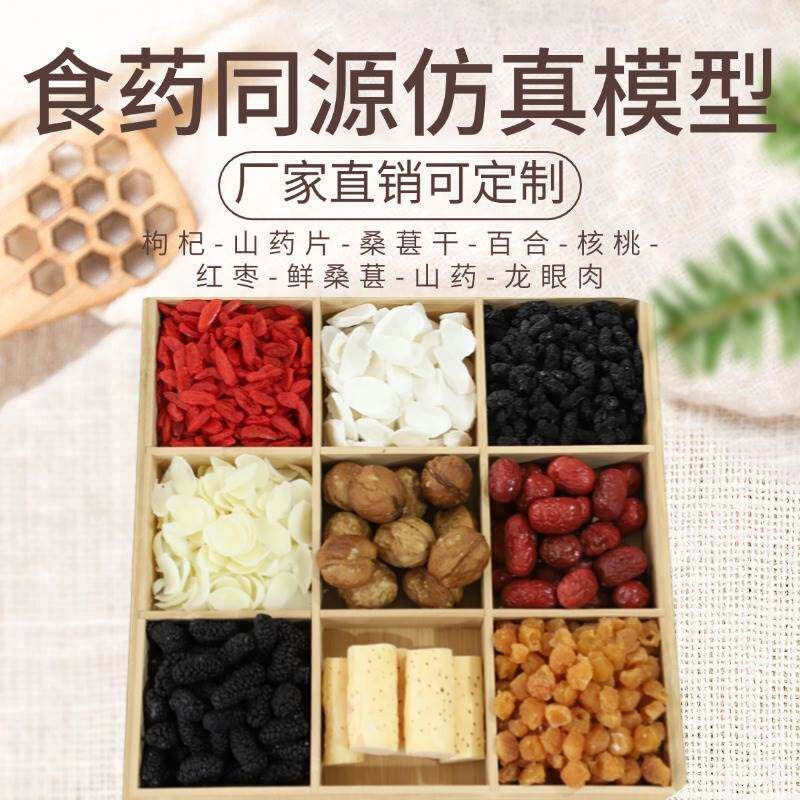 仿真枸杞桑葚山药龙眼核桃红枣模型道具食药同源标本药材定做