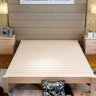 实木榻榻米牀松木单人双人牀1.2米1.35实木牀1米无牀头简易牀架