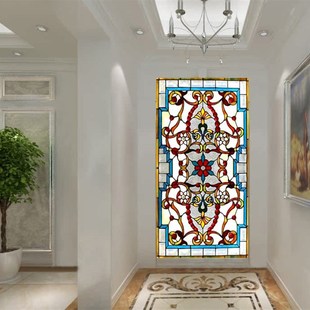 玄关隔断艺术玻璃屏风玻璃门窗彩绘玻璃吊顶教堂玻璃双面钢化玻璃