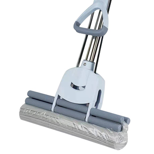 亿丽佳滚轮式 大号胶棉拖把吸水海绵地拖家用懒人挤水免手洗拖布头