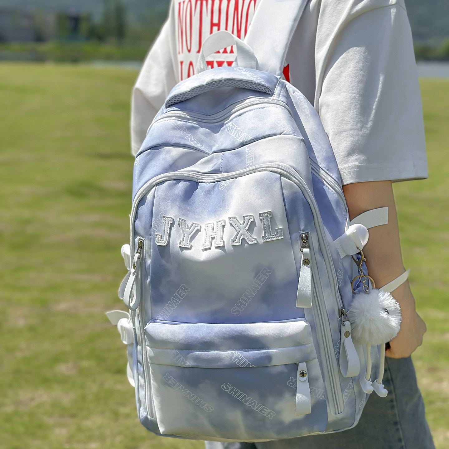 扎染书包男生初中生高中大学生双肩包女2025新款大容量旅行背包,箱包皮具/热销女包/男包,双肩背包,淘宝优惠券,粉丝福利购,淘宝优惠卷