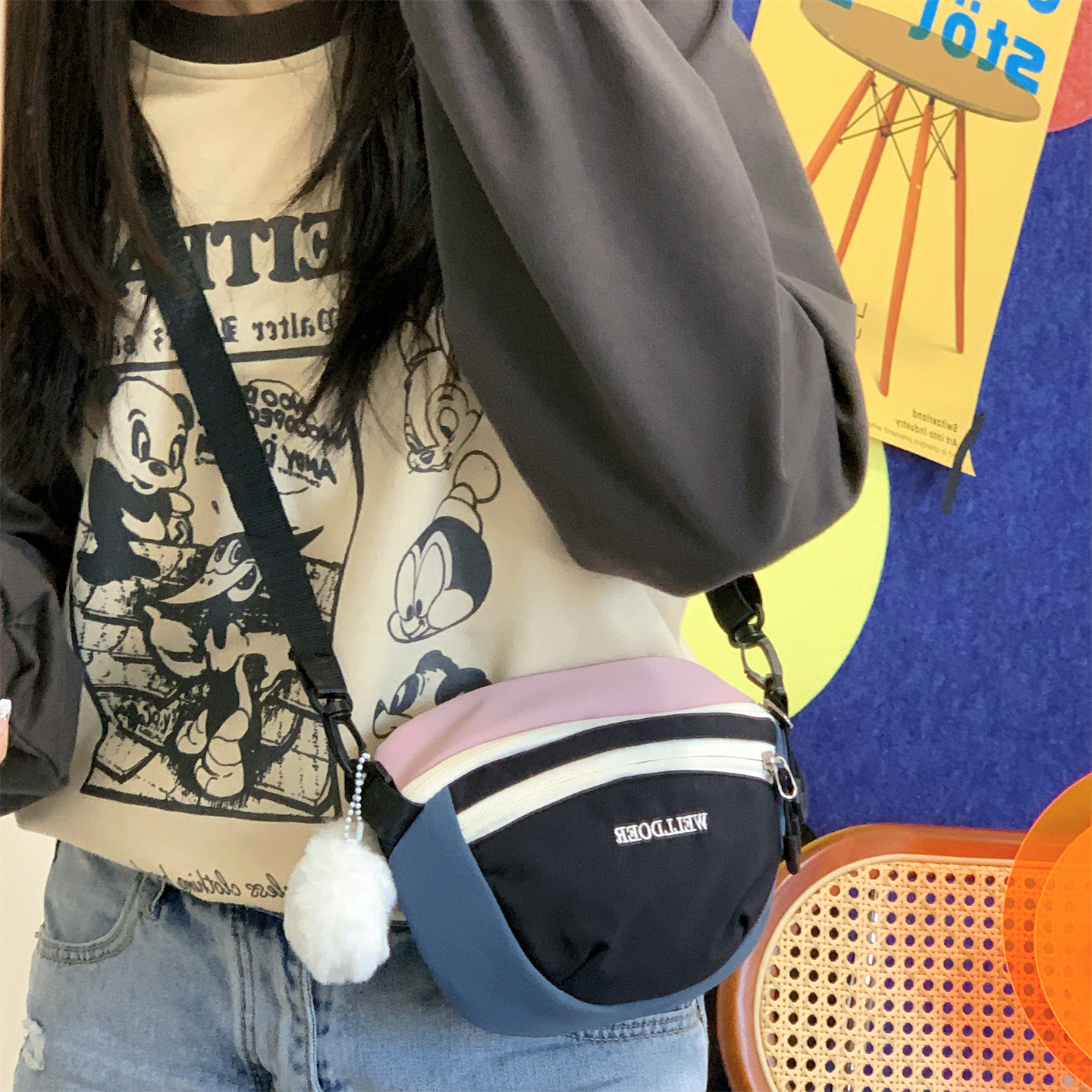 小包斜挎包女2025新款布包女生外出轻便迷你手机包小型挎包单肩包