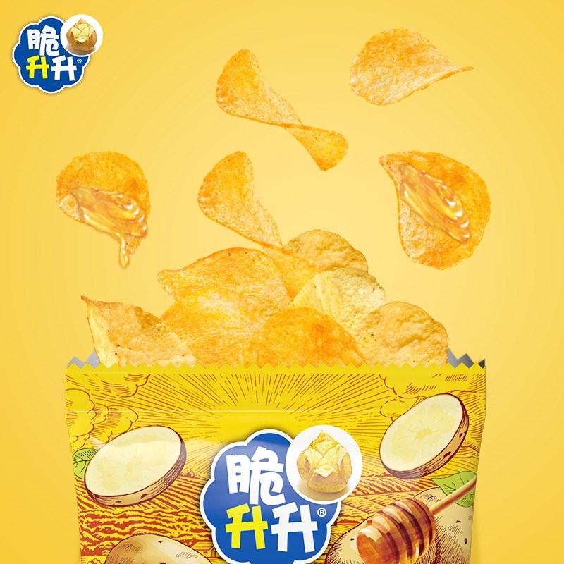 【脆升升】蜂蜜奶油味休p闲 零食追剧薯片原薯鲜切小包装多口