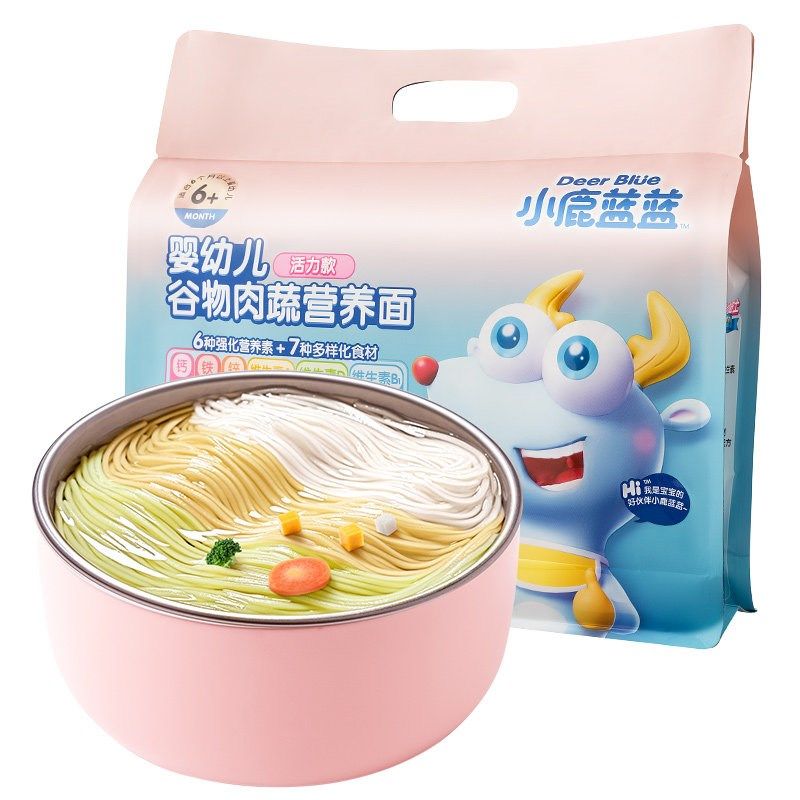 小鹿蓝蓝_婴幼儿谷物肉蔬营养面】6个月宝宝成Q长面条婴儿辅食无,婴童食品,面条,淘宝优惠券,粉丝福利购,淘宝优惠卷