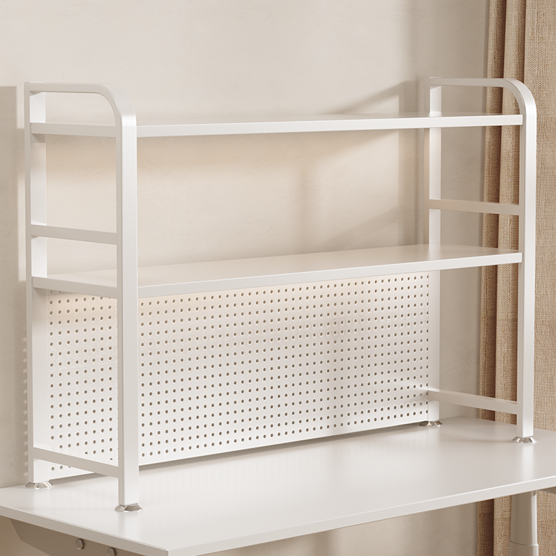 桌面洞洞板置物架桌上多层书架学生宿舍电脑桌立式双层书本收纳架