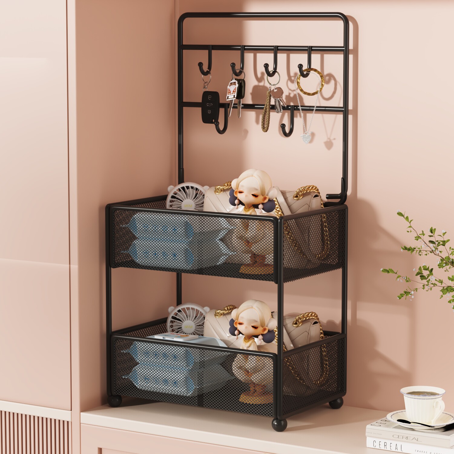 钥匙收纳玄关摆件入户门口进门装饰收纳盒鞋柜上桌面壁挂置物神器