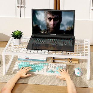 可折叠笔记本电脑支架省空间散热底座烧烤架支撑架家用桌面增高台支架托悬空办公桌宿舍加高增高台铁艺散热架