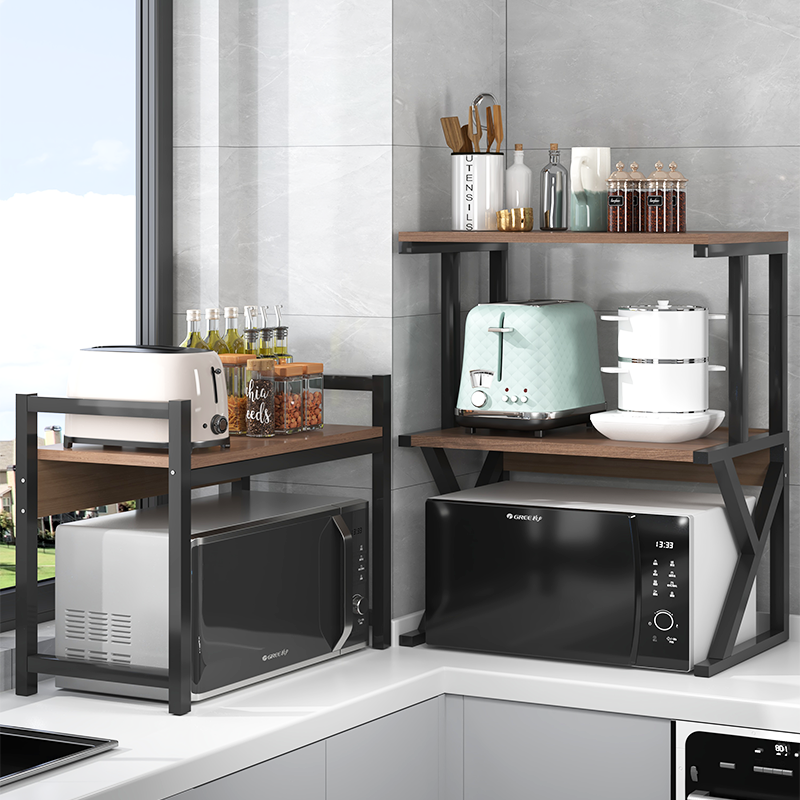 微波炉置物架厨房多功能台面烤箱架子一体家用多层电饭锅收纳支架