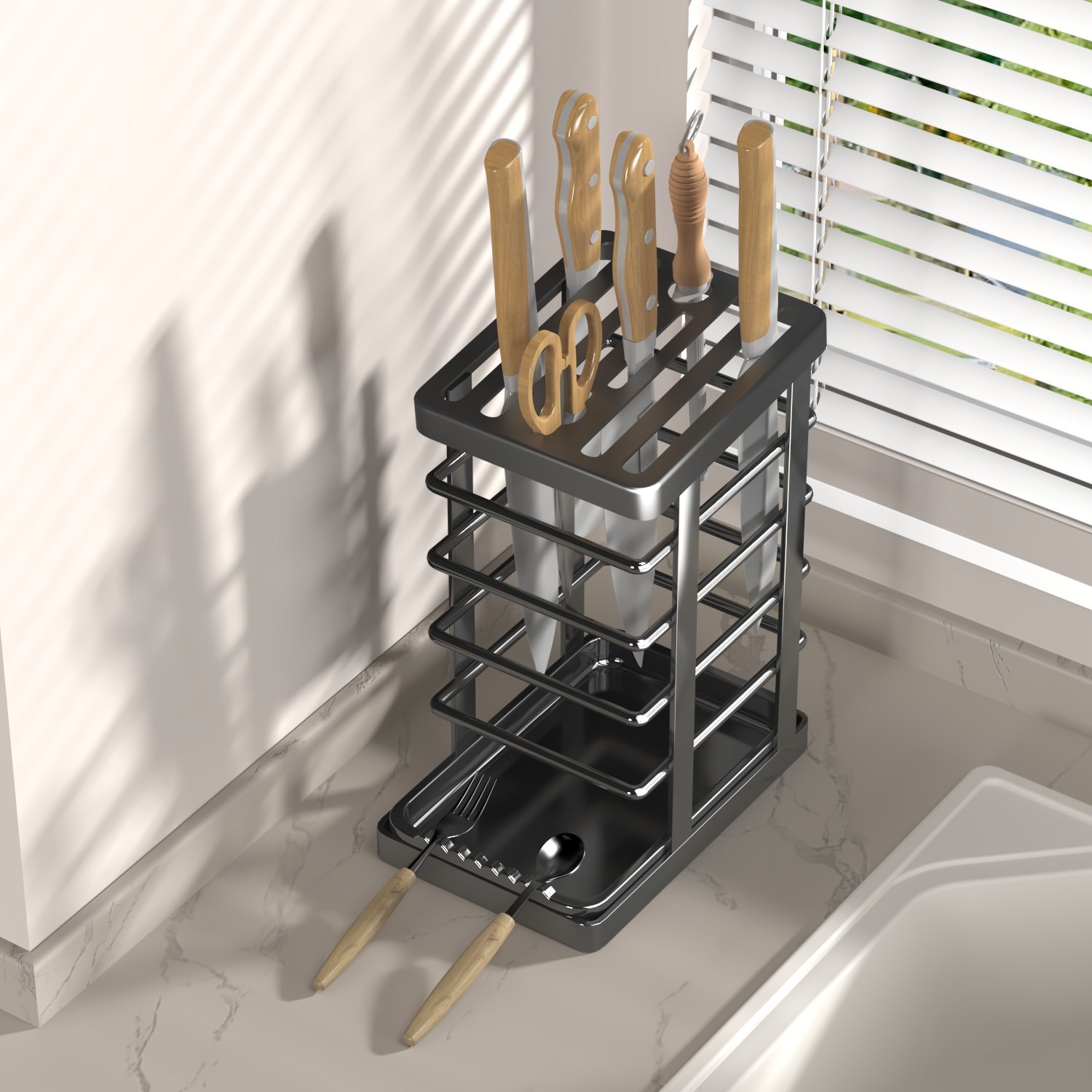 刀架置物架菜刀架厨房筷子刀具收纳架一体菜刀放置架台面刀架刀座,厨房/烹饪用具,刀架,淘宝优惠券,粉丝福利购,淘宝优惠卷