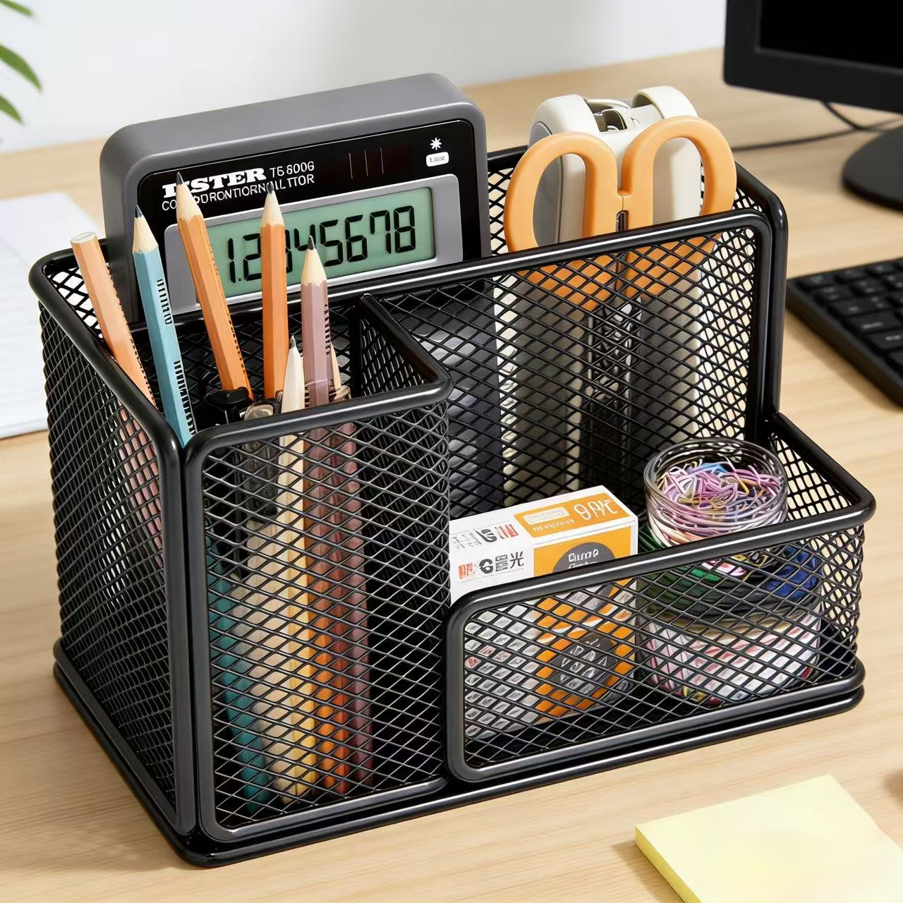 多功能金属笔筒装笔放笔铁笔筒收纳盒学生桌面文具收纳摆件笔座笔架创