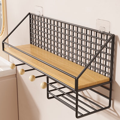 墙上置物架书架壁挂床头挂篮宿舍好物免打孔墙面墙壁悬空板收纳架